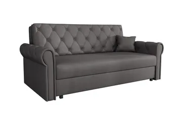 Denegal 2-sits liten bäddsoffa i Plysch - Grå - Products - Möbler - Soffa - Bäddsoffa - 2 sits bäddsoffa