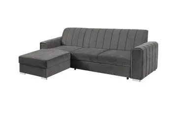 Denegal 3-sits Hörnbäddsoffa Dark grey - Products - Möbler - Soffa - Bäddsoffa - Bäddsoffa divan
