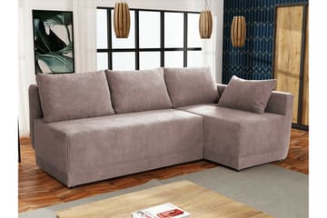 Denegal 3-sits Hörnbäddsoffa Light pink - Products - Möbler - Soffa - Bäddsoffa - Bäddsoffa divan