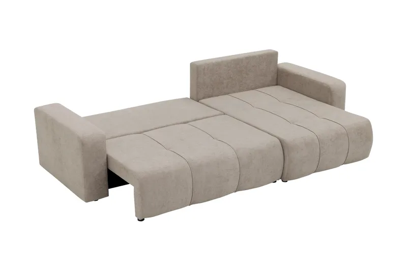 Flo Bäddsoffa med Divan 3-sits i Plysch - Gul - Products - Möbler - Soffa - Bäddsoffa - Bäddsoffa divan