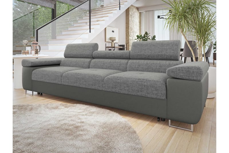 Gabina Bäddsoffa 3-sits i Konstläder - Grå - Products - Möbler - Soffa - Bäddsoffa - 3 sits bäddsoffa