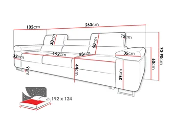 Gabina Bäddsoffa 3-sits i Manchester - Blå - Products - Möbler - Soffa - Bäddsoffa - 3 sits bäddsoffa
