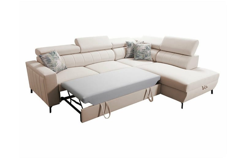 Galbally 3-sits Hörnbäddsoffa Light grey - Products - Möbler - Soffa - Bäddsoffa - Hörnbäddsoffa