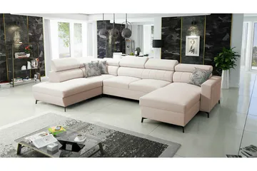 Galbally 5-sits Hörnbäddsoffa Beige - Products - Möbler - Soffa - Bäddsoffa - Bäddsoffa divan