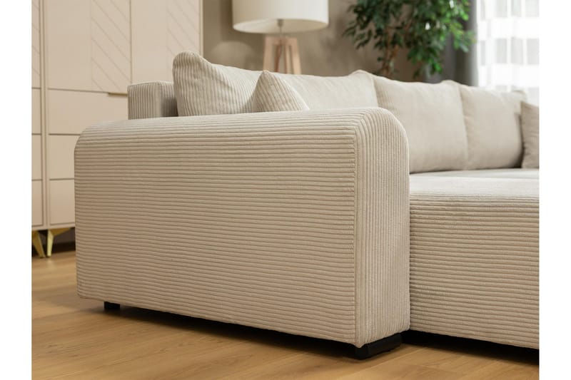 Handda Bäddsoffa med Divan 3-sits i Chenille - Grön - Products - Möbler - Soffa - Bäddsoffa - Bäddsoffa divan