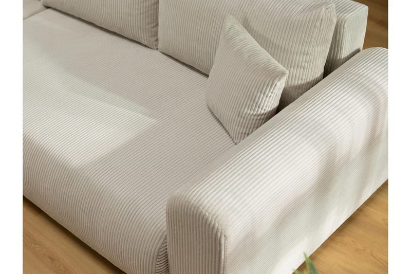 Handda Bäddsoffa med Divan 3-sits i Chenille - Vit - Products - Möbler - Soffa - Bäddsoffa - Bäddsoffa divan