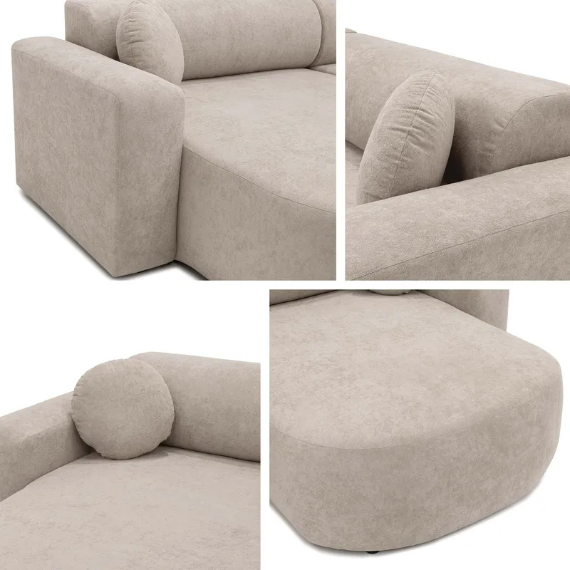 Hanish Bäddsoffa Dubbeldivan 5-sits - Vit - Products - Möbler - Soffa - Bäddsoffa - U bäddsoffa