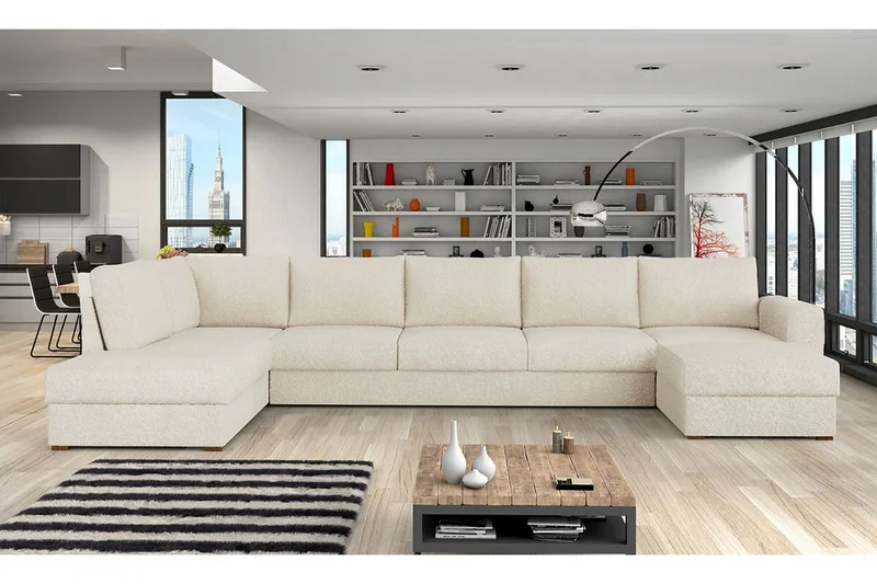 Kintore 6-sits Hörnbäddsoffa Beige/Light beige - Products - Möbler - Soffa - Bäddsoffa - Bäddsoffa divan