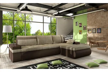 Lavona Divanbäddsoffa Höger - Beige/Grå - Products - Möbler - Soffa - Bäddsoffa - Bäddsoffa divan