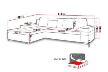 Naoma Bäddsoffa Höger - Blå - Products - Möbler - Soffa - Bäddsoffa - Bäddsoffa divan