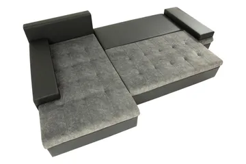 Naoma Bäddsoffa m. Divan 3-sits - Svart/Brun - Products - Möbler - Soffa - Bäddsoffa - Bäddsoffa divan