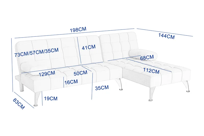 Neptun divansoffa bäddbar mörkgrått - Mörkgrå - Products - Möbler - Soffa - Bäddsoffa - Bäddsoffa divan