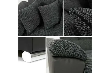 Niko U-Bäddsoffa 350x205x76 cm Divan Höger - Grå/Vit - Products - Möbler - Soffa - Bäddsoffa - Bäddsoffa längsbäddad