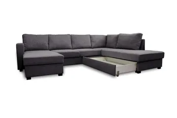 Paris U-Bäddsoffa Höger - Mörkgrå - Products - Möbler - Soffa - Bäddsoffa - Bäddsoffa divan
