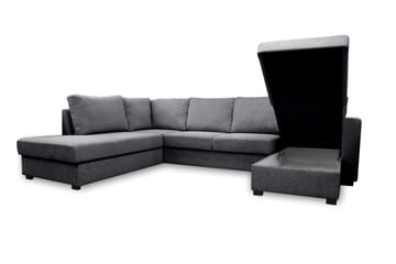 Paris U-Bäddsoffa Vänster - Grå - Products - Möbler - Soffa - Bäddsoffa - Bäddsoffa divan