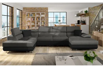 Reginia 8-sits Bäddsoffa - Grå/Svart - Products - Möbler - Soffa - Bäddsoffa - Bäddsoffa divan