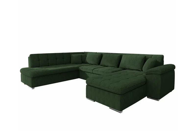Sakri 5-sits Hörnbäddsoffa Dark green
