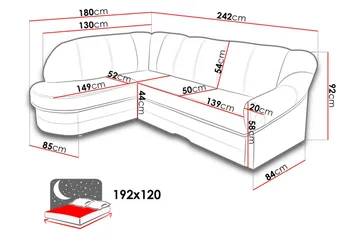 Sandra Hörnbäddsoffa - Svart - Products - Möbler - Soffa - Bäddsoffa - Hörnbäddsoffa