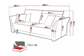 Staffin 3-sits Bäddsoffa Beige/Light beige - Products - Möbler - Soffa - Bäddsoffa - 3 sits bäddsoffa