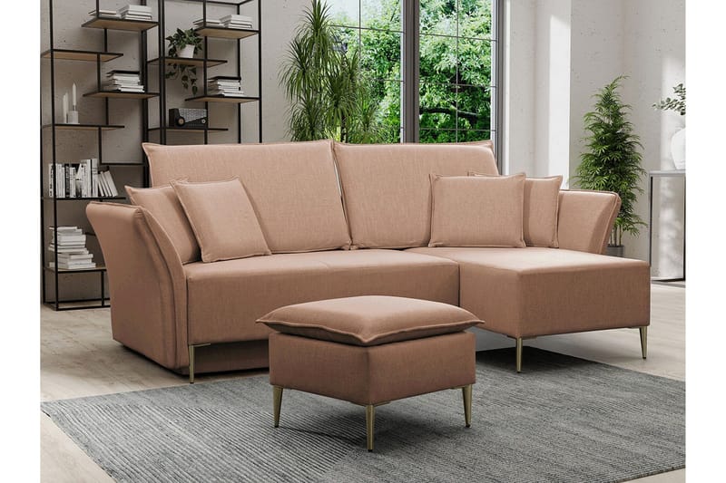 Staffin 3-sits Hörnbäddsoffa Pink - Products - Möbler - Soffa - Bäddsoffa - Bäddsoffa divan