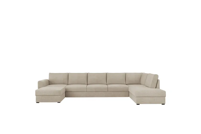 Taberk Bäddsoffa med Divan och Schäslong 5-sits, Beige