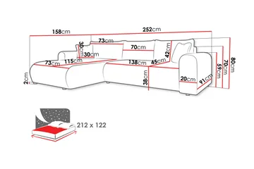 Tacon Bäddsoffa m. Divan 3-sits - Beige/Grå - Products - Möbler - Soffa - Bäddsoffa - Bäddsoffa divan