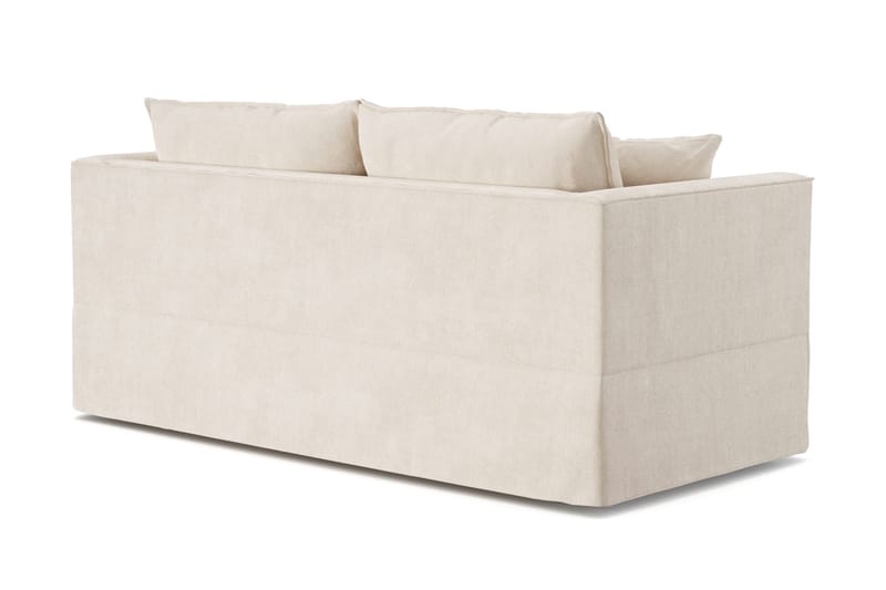 Travstad 3-sits Bäddsoffa med HVILA Bäddmadrass 140x200 cm Polyesterskum Vändbar Sommar & Vintersida och Tvättbar klädsel - Beige/Vit - Products - Möbler - Soffa - Bäddsoffa - 3 sits bäddsoffa