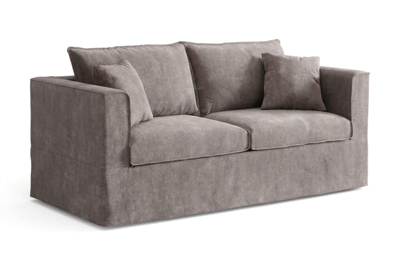 Travstad 3-sits Bäddsoffa med HVILA Bäddmadrass 140x200 cm Polyesterskum med Tvättbar klädsel - Grå - Products - Möbler - Soffa - Bäddsoffa - 3 sits bäddsoffa
