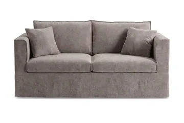 Travstad 3-sits Bäddsoffa med HVILA Bäddmadrass 140x200 cm Polyesterskum med Tvättbar klädsel, Grå