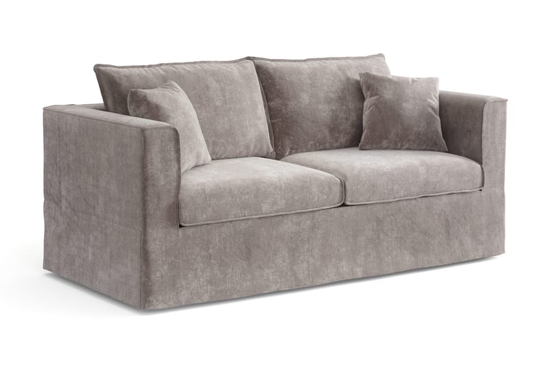 Travstad 3-sits Bäddsoffa med HVILA Bäddmadrass 140x200 cm Polyesterskum Vändbar Sommar & Vintersida och Tvättbar klädsel - Grå/Vit - Products - Möbler - Soffa - Bäddsoffa - 3 sits bäddsoffa