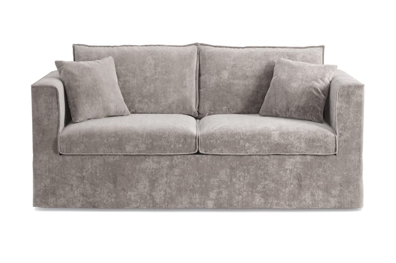 Travstad 3-sits Bäddsoffa med HVILA Bäddmadrass 140x200 cm Polyesterskum Vändbar Sommar & Vintersida och Tvättbar klädsel, Grå/Vit