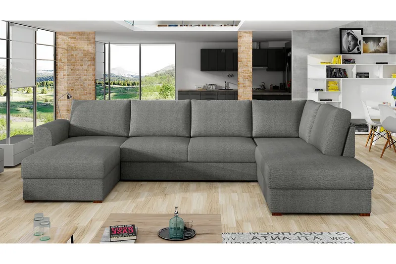 Wilma 5-sits Bäddsoffa - Grå - Products - Möbler - Soffa - Bäddsoffa - Bäddsoffa divan