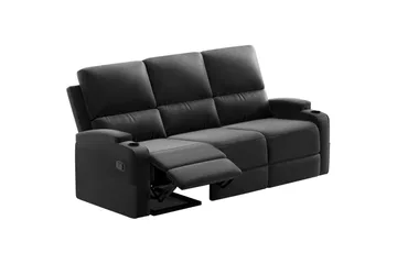 Dallas Reclinersoffa 3-sits - Svart - Products - Möbler - Soffa - Biosoffa & reclinersoffa