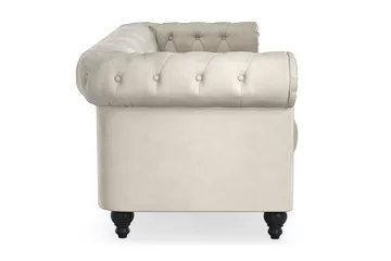Chesterfield Lyx 3 sits Sammetssoffa- Djup soffa - Beige / Vit / Ljus - Products - Möbler - Soffa - Chesterfield soffa