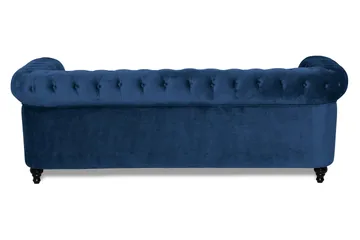 Chesterfield Lyx 3-sits Sammetssoffa - Djup soffa - Blå - Products - Möbler - Soffa - Chesterfield soffa