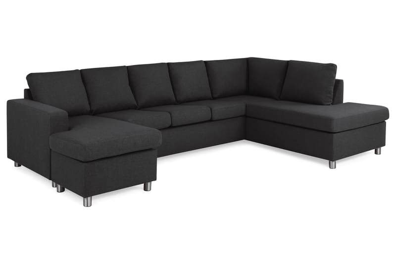 Crazy 5-sits Högervänd U-formad X-Large Soffa med Divan och Schäslong i Tyg - Antracit - Products - Möbler - Soffa - U-soffa