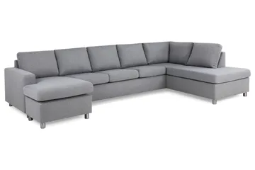 Crazy 5-sits Högervänd U-formad X-Large Soffa med Divan och Schäslong i Tyg - Grå - Products - Möbler - Soffa - U-soffa