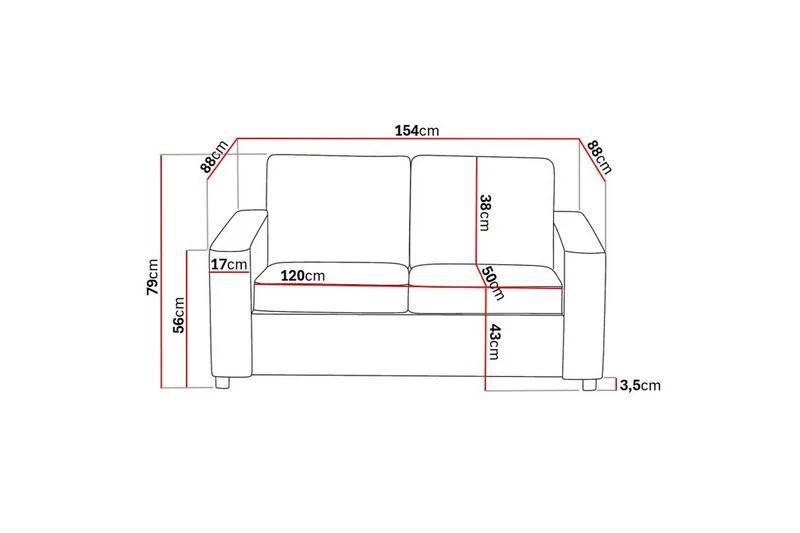 Crazy Soffgrupp 3-sits + 2-sits Tygsoffa - Antracit - Products - Möbler - Soffa - Soffgrupp