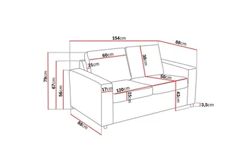 Crazy Soffgrupp 3-sits + 2-sits Tygsoffa - Antracit - Products - Möbler - Soffa - Soffgrupp