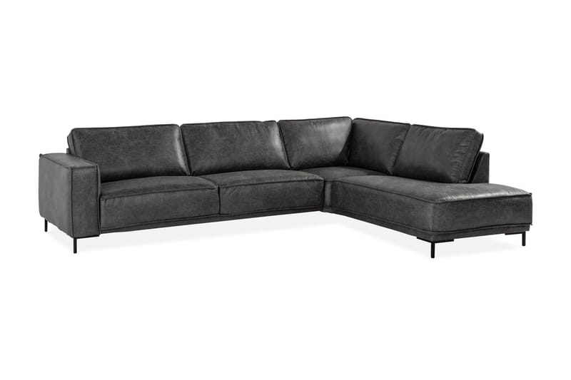 Akron 2,5-sits Soffa med Schäslong Höger Bondedläder - Mörkgrå - Products - Möbler - Soffa - Divansoffa & schäslongsoffa - 2 sits soffa med divan