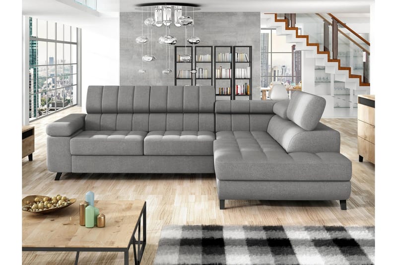 Amshyttan Soffa med Schäslong 3-sits - Grå - Products - Möbler - Soffa - Divansoffa & schäslongsoffa - 3 sits soffa med divan