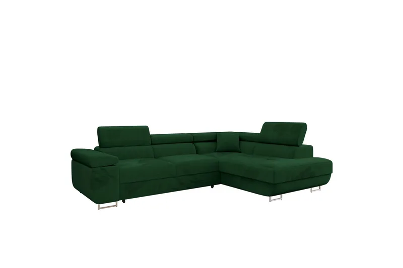 Gabina Soffa med Schäslong 3-sits - Grön - Products - Möbler - Soffa - Divansoffa & schäslongsoffa - 3 sits soffa med divan
