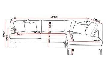 Menard 4-sits Högervänd L-formad Djup Schäslongsoffa i Manchester - Mörkgrön - Products - Möbler - Soffa - Divansoffa & schäslongsoffa - 4 sits soffa med divan