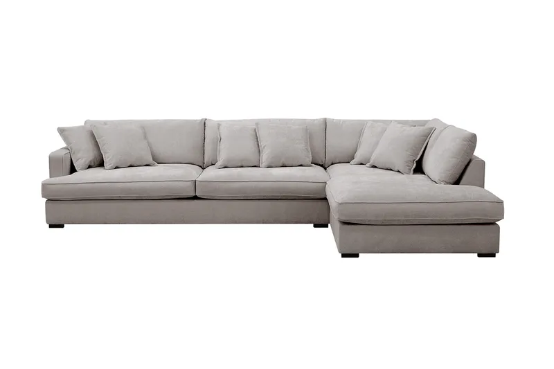 Rossita Lyx 4-sits Extra djup Soffa med Schäslong Höger, Grå/Brun Chenille