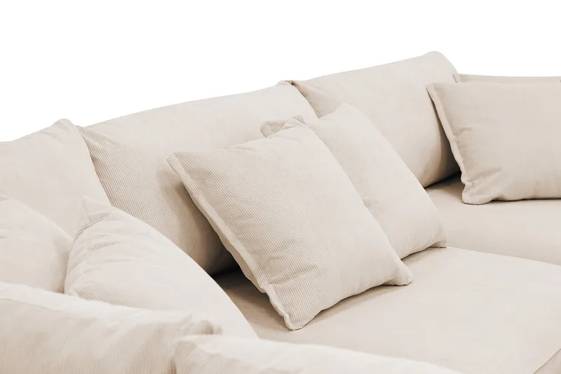 Rossita Lyx 4-sits Extra djup Soffa med Schäslong Vänster - Beige Manchester - Products - Möbler - Soffa - Divansoffa & schäslongsoffa - 4 sits soffa med divan
