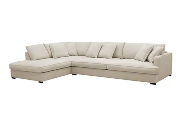 Rossita Lyx 4-sits Extra djup Soffa med Schäslong Vänster - Beige Tyg - Products - Möbler - Soffa - Divansoffa & schäslongsoffa - 4 sits soffa med divan