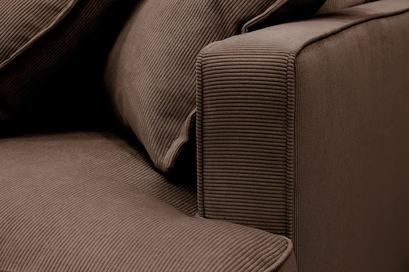 Rossita Lyx 4-sits Extra djup Soffa med Schäslong Vänster - Brun Manchester - Products - Möbler - Soffa - Divansoffa & schäslongsoffa - 4 sits soffa med divan