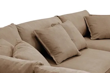 Rossita Lyx 4-sits Extra djup Soffa med Schäslong Vänster - Brun Manchester - Products - Möbler - Soffa - Divansoffa & schäslongsoffa - 4 sits soffa med divan