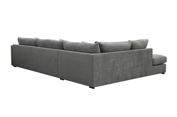 Rossita Lyx 4-sits Extra djup Soffa med Schäslong Vänster - Grå Chenille - Products - Möbler - Soffa - Divansoffa & schäslongsoffa - 4 sits soffa med divan