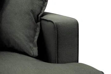 Rossita Lyx 4-sits Extra djup Soffa med Schäslong Vänster - Mörkgrön Manchester - Products - Möbler - Soffa - Divansoffa & schäslongsoffa - 4 sits soffa med divan